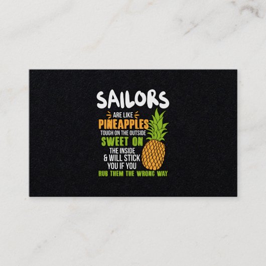Zeilen zijn als ananassen. visitekaartje (Voorkant)