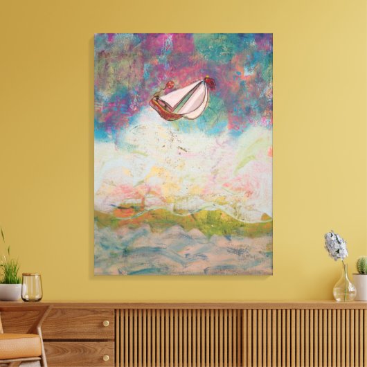 Zeilend hoge Zeeen Canvas Afdruk (Insitu (Woonkamer))