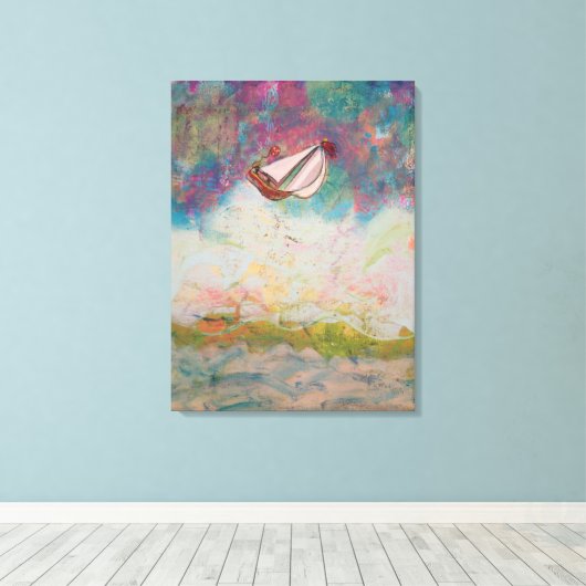 Zeilend hoge Zeeen Canvas Afdruk (Insitu (Houten vloer))