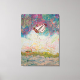 Zeilend hoge Zeeen Canvas Afdruk