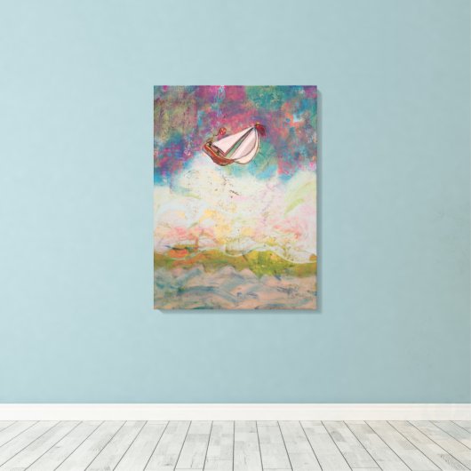 Zeilend hoge Zeeen Canvas Afdruk (Insitu (Houten vloer))