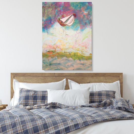 Zeilend hoge Zeeen Canvas Afdruk (Insitu (Slaapkamer))