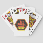 Zeilend klipperschip uit het verleden pokerkaarten (Achterkant)