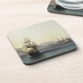 Zeilend oorlogsschip Vloeiend schip Onderzetter Ze (Linkerzijde)