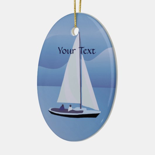 Zeilend Ornament voor zeilboot Oval (Links)