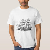 Zeilend schip (Brig) T-shirt (Voorkant)