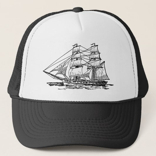 Zeilend schip (Brig) Trucker Pet (Voorkant)