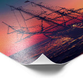 Zeilend schip naar de zon foto afdruk (Hoek)