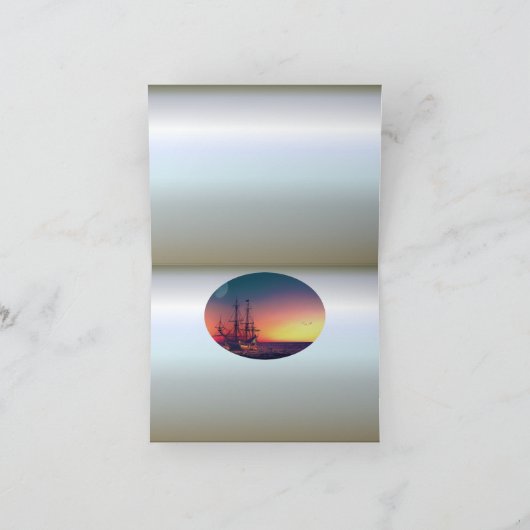 Zeilend schip naar de zon kaart (Binnen)