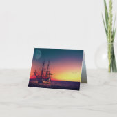 Zeilend schip naar de zon kaart (Voorkant)