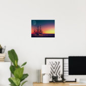 Zeilend schip naar de zon poster (Thuiskantoor)
