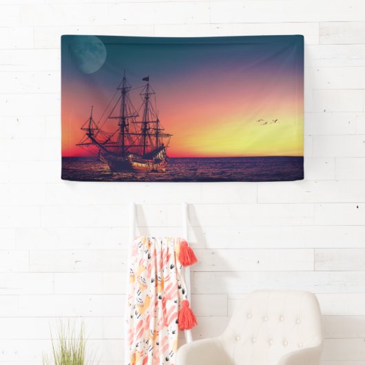 Zeilend schip naar de zon spandoek (Insitu)