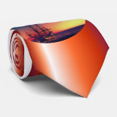 Zeilend schip naar de zon stropdas (Opgerold)