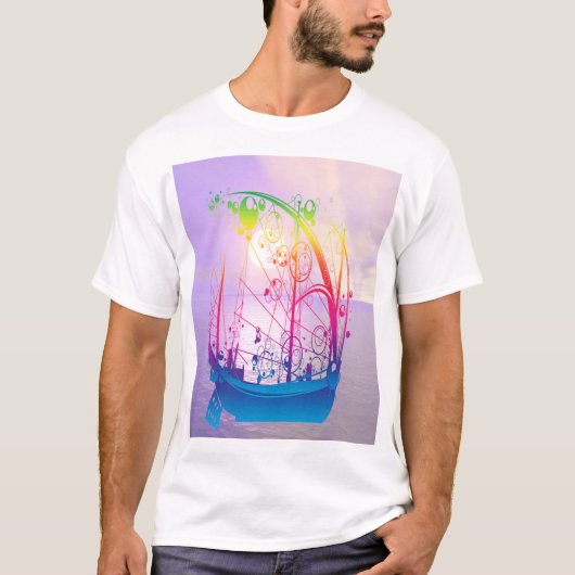 Zeilend schip op zonsopgang t-shirt (Voorkant)