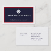 Zeilend schip van kapitein Helm Nautical Supply Visitekaartje (Voorkant / Achterkant)