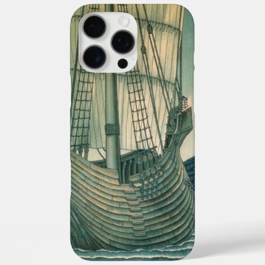 Zeilend schip verankerd in de haven Case-Mate iPhone case (Achterkant)