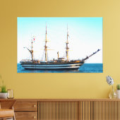 Zeilend vaartuig in de Bay Canvas Art Afdruk (Insitu (Woonkamer))