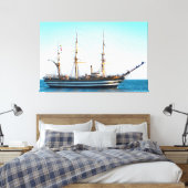 Zeilend vaartuig in de Bay Canvas Art Afdruk (Insitu (Slaapkamer))