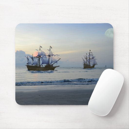 Zeilend Zee van de piratenboot Muismat (Met muis)