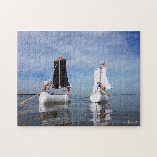 Zeilende Fubby's die op avontuur gaan. Legpuzzel (Horizontaal)