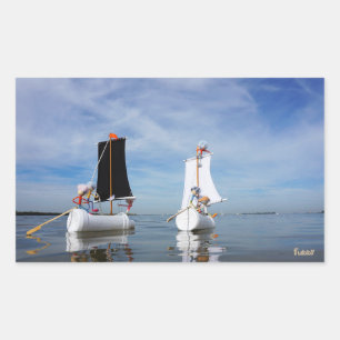 Zeilende Fubby's die op avontuur gaan. Rechthoekige Sticker