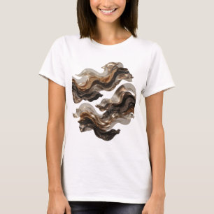 Zeilende Goud ABSTRACTE KUNST Artistiek Motief T-shirt