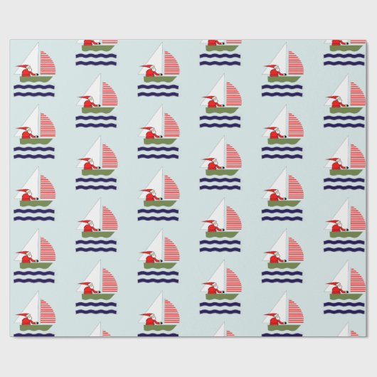 Zeilende kerstcadeaus cadeaupapier (Vlak)