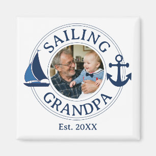 Zeilende opa jaar gevestigd foto magneet