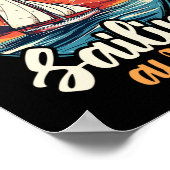 Zeilende Retirement Boat Kapitein Gepensioneerd en Poster (Hoek)