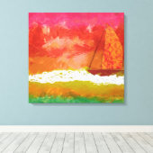 Zeilende Rode Skies Canvas Afdruk (Insitu (Houten vloer))