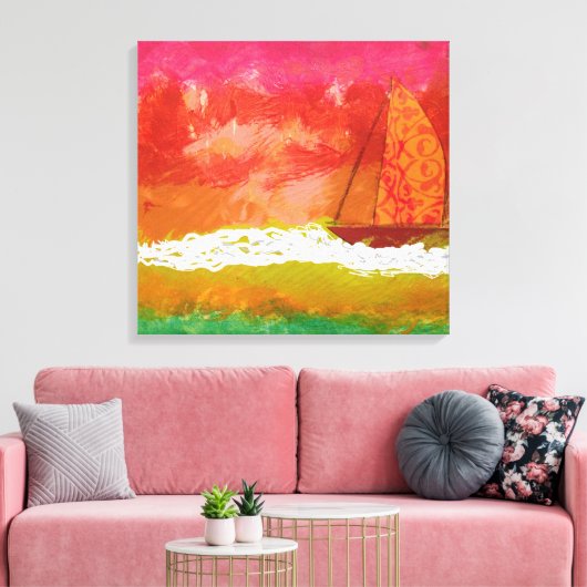 Zeilende Rode Skies Canvas Afdruk (Insitu (Woonkamer))