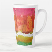 Zeilende Rode Skies Latte Mok (Rechts)