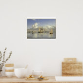 Zeilende schepen bij het kasteel van Kronborg, Zwe Poster (Keuken)