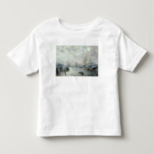 Zeilende schepen in de haven van Hamburg, 1889 Kinder Shirts