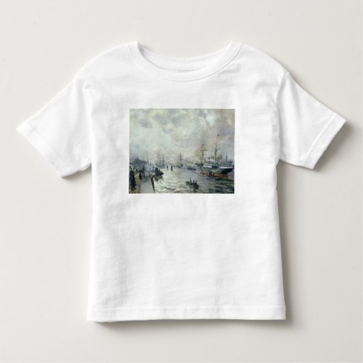 Zeilende schepen in de haven van Hamburg, 1889 Kinder Shirts (Voorkant)