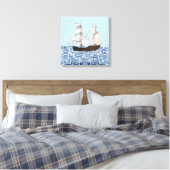 Zeilende Schip muur hangen, Mayflower Ship Art, Canvas Afdruk (Insitu (Slaapkamer))