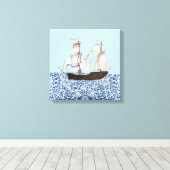Zeilende Schip muur hangen, Mayflower Ship Art, Canvas Afdruk (Insitu (Houten vloer))