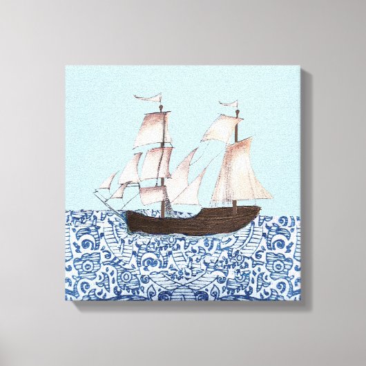 Zeilende Schip muur hangen, Mayflower Ship Art, Canvas Afdruk (Voorkant)
