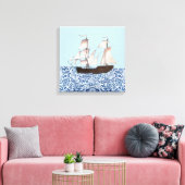 Zeilende Schip muur hangen, Mayflower Ship Art, Canvas Afdruk (Insitu (Woonkamer))