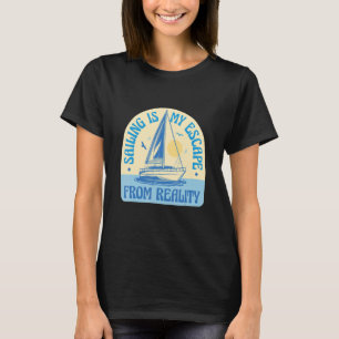 Zeilende schippers kapiteins bemanning in boot str t-shirt