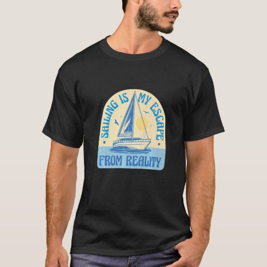 Zeilende schippers kapiteins bemanning in boot str t-shirt (Voorkant)