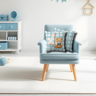 Zeilende teddybeer en ankers kussen