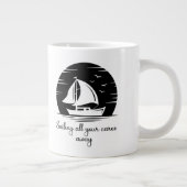 Zeilende zeilboot Inspirerend Quote Mu Grote Koffiekop (Rechts)