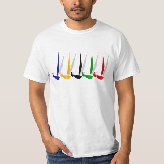   Zeilende zeilboot T-shirt (Voorkant)