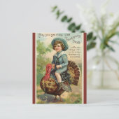  zeiler in Blue Riding Turkije Thanksgiving Briefkaart (Staand voorkant)