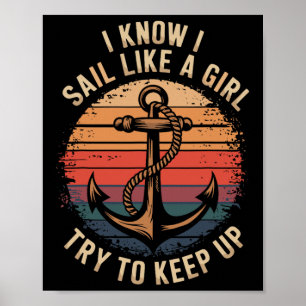 Zeiler Kapitein Van Zeilboot En Zeilboot Zeiler Poster