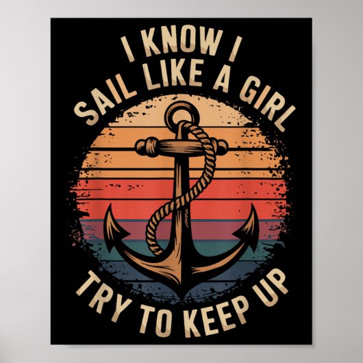 Zeiler kapitein van zeilboot en zeilboot zeiler poster (Voorkant)