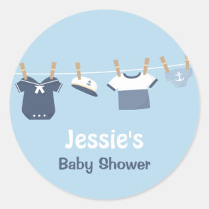 Zeiler Kleding Nautisch Baby shower Ronde Sticker