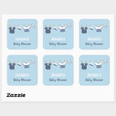 Zeiler Kleding Nautisch Baby shower Vierkante Sticker (Vel)