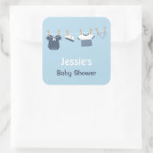 Zeiler Kleding Nautisch Baby shower Vierkante Sticker (Tas)